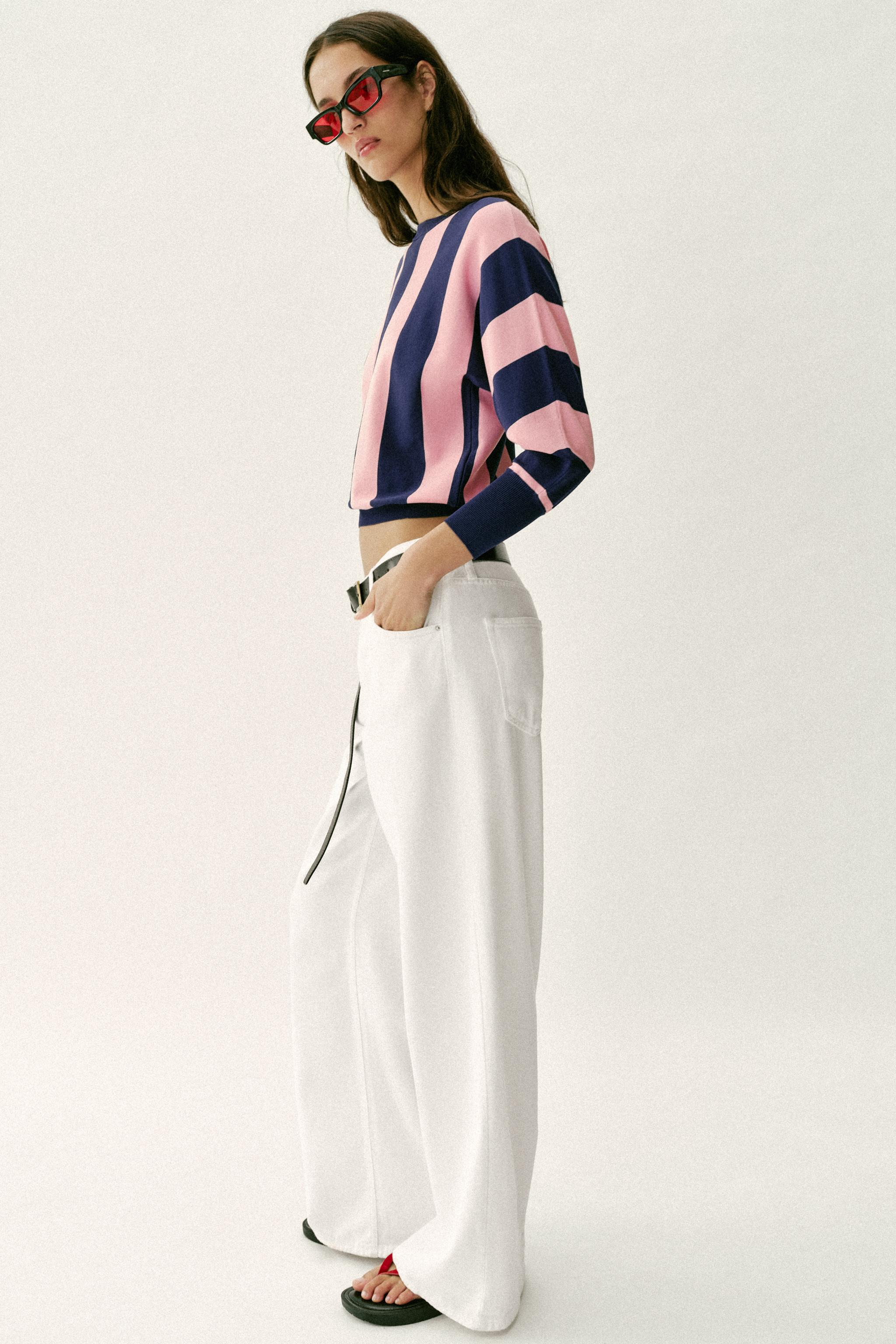 STRIPED KNIT SWEATSHIRT